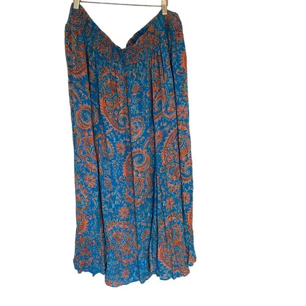 East 5th NEW JCP paisley print plus size 2XL orange blue stretch waist